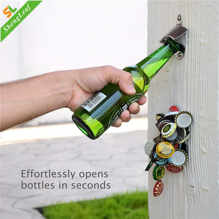 
made in china Factory supply wall mount stainless steel wine beer custom magnetic bottle opener 