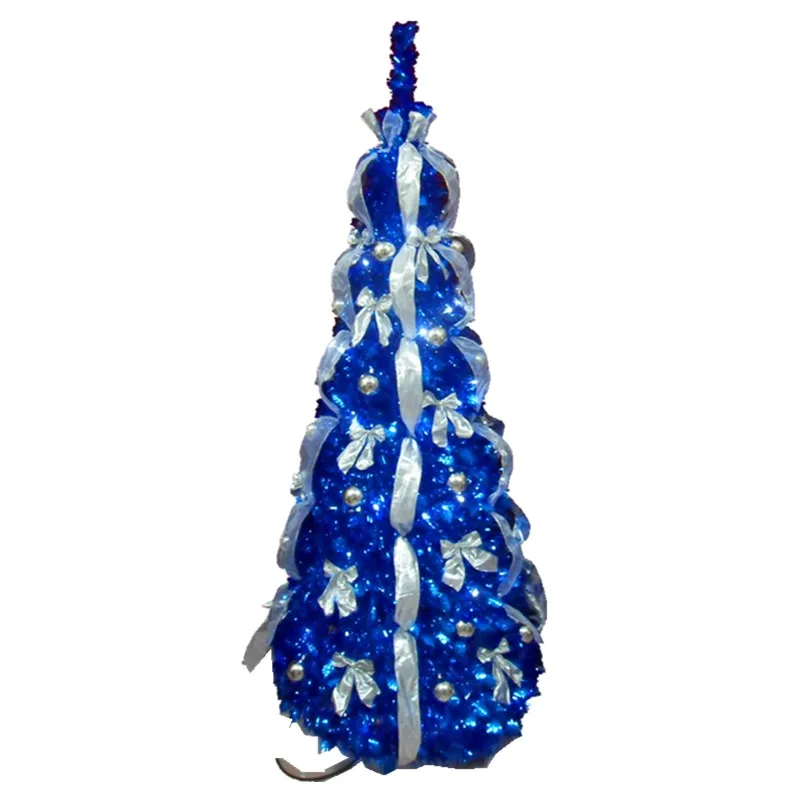 Украшенная новогодняя елка вверх дном, декоративное внутреннее освещение, Рождественская елка