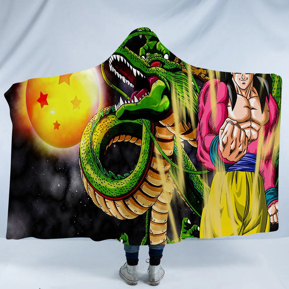 2020 Superheros Anime Decor 3D Print Hooded Blanket Sherpa Fleece Wearable Blanket Ultra Soft TV Computer Throwing Blanket