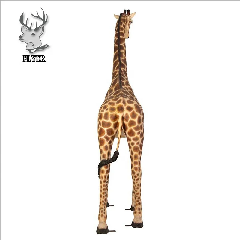 Garden outdoor decoration life size fiberglass giraffe statue