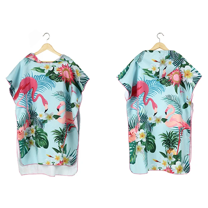  Быстросохнущее легкое компактное пляжное полотенце из микрофибры с капюшоном и принтом для взрослых