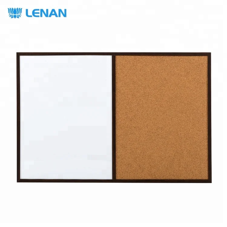 
Magnetic dry erase wood frame combination board half cork bulletin board half magnetic whiteboard 