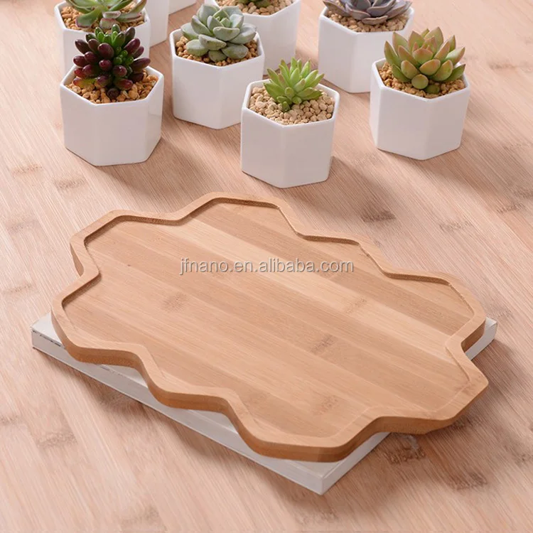 
Tray Glazed Pottery Planters with Bamboo Zakka Combination Potted Six Sides Indoor for Home, Garden Used with Flower/green Plant 