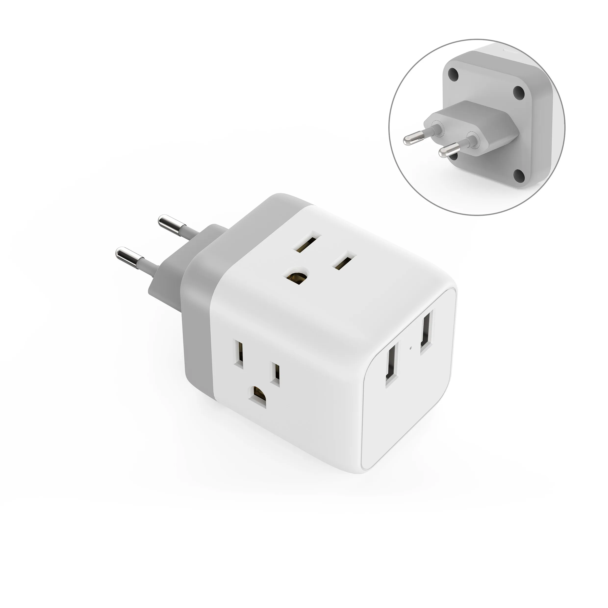 Штепсельная вилка для путешествий с несколькими розетками для защиты от внешнего воздействия