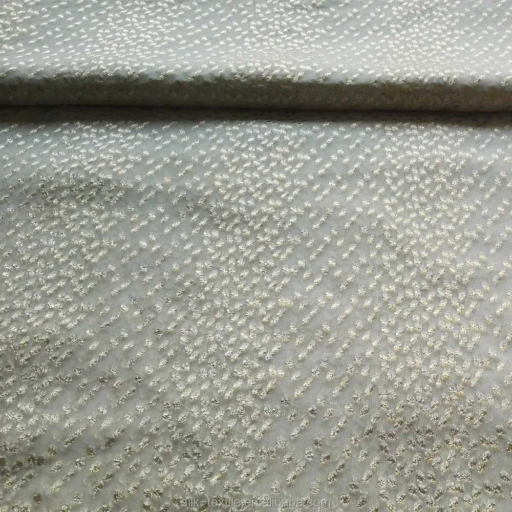 
Silk Metallic Chiffion gerogette jacquard and cut fabric 
