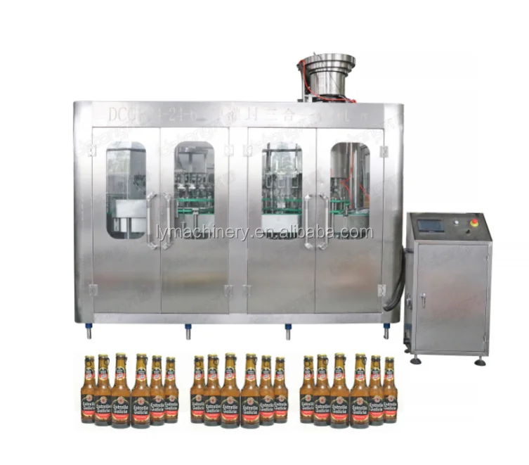 3 In 1 Automatic Glass Bottle Whisky Vodka Beer Production Line Filling Making Bottling Machine