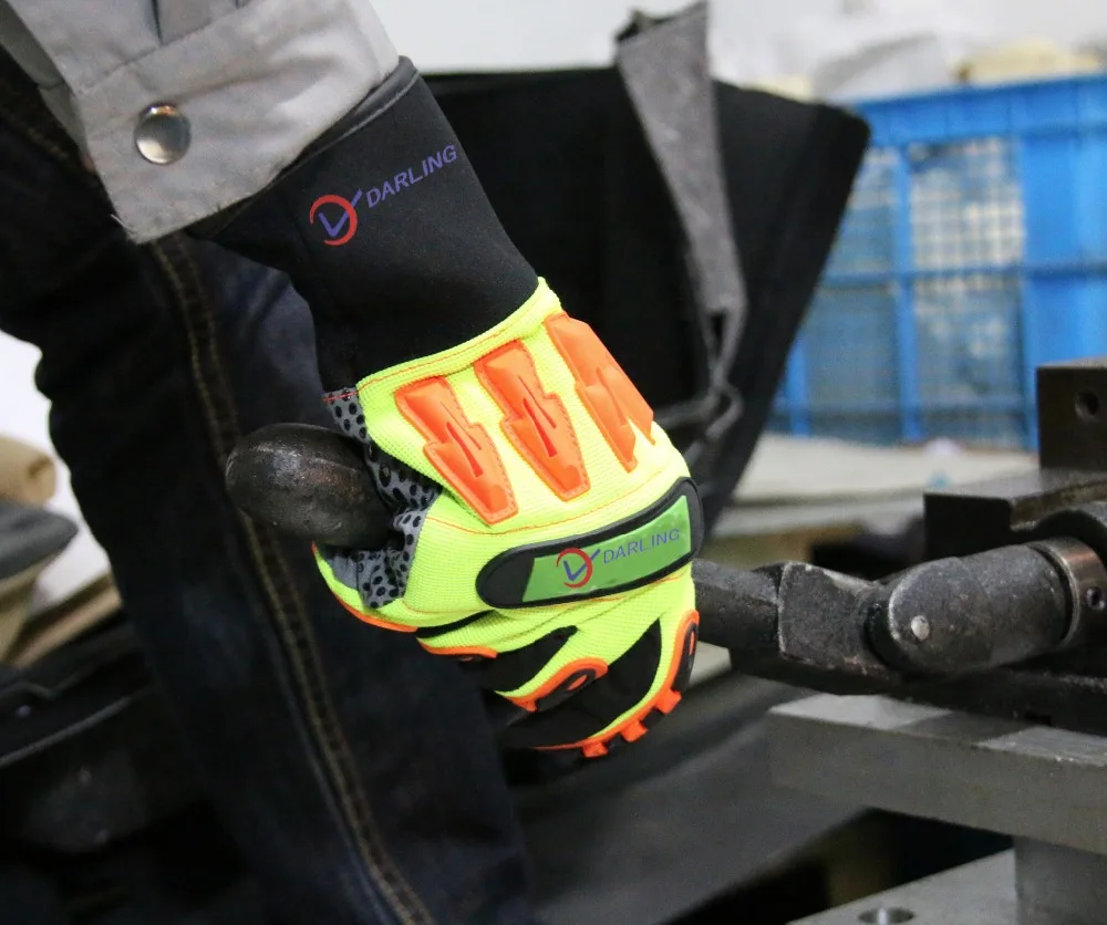 high impact resistant Oil Industrial safety gloves auto Mechanic Gloves firm grip gloves