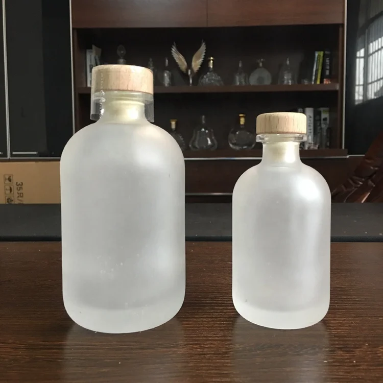 12 oz frosted Clear glass beverage bottles w/T-Top Synthetic Corks