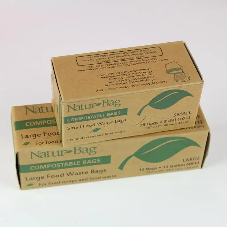 Meets BPI ASTM D6400 EN13432 OK Compostable Customized 100% Cornstarch PBAT Biodegradable Trash Bags