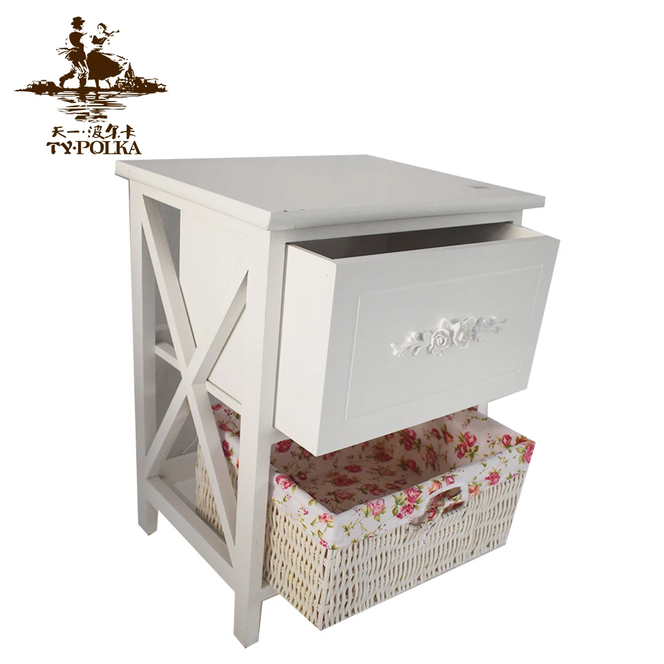 Custom size simple design white nightstand bedside table