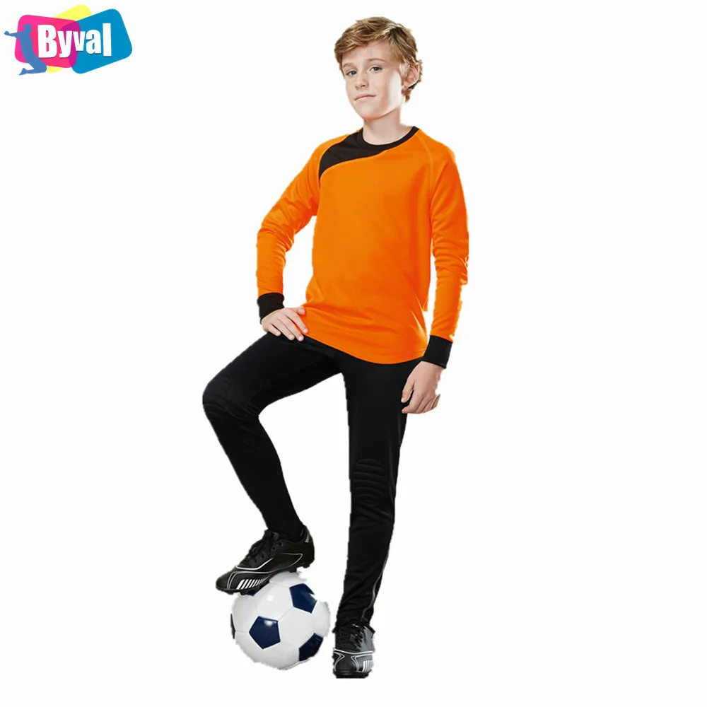 Детское Джерси футбольного голкипера изготовленный на заказ 100% полиэстер с длинным рукавом, Детская рубашка Джерси с возможностью нанесения логотипа по вашему желанию