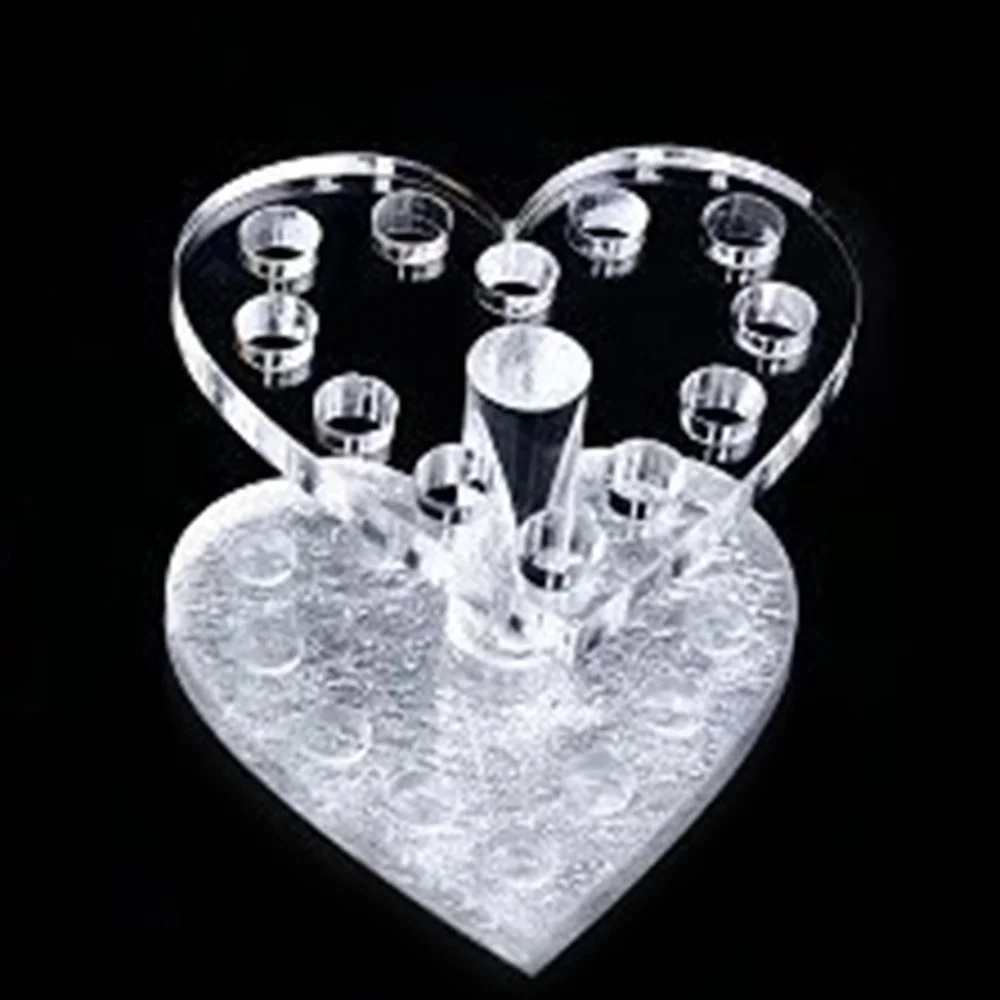 
heart shape gold and silver color Acrylic pen holder 