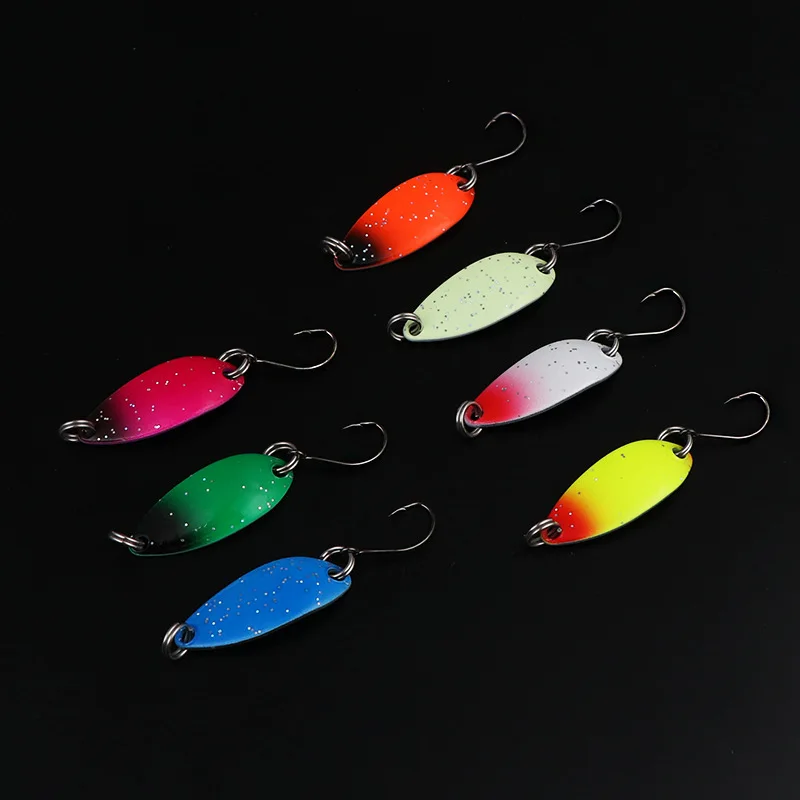 12 Colors 3cm 3.3g Spoon Fishing Lure Swim Bait Isca Artificial Trout Lure Fishing Sequin Metal Spoons Lure