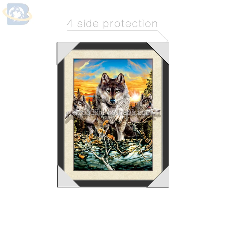 
3D Image of Wolf PET Lenticular 3D/5D pictures,3d painting for animals 