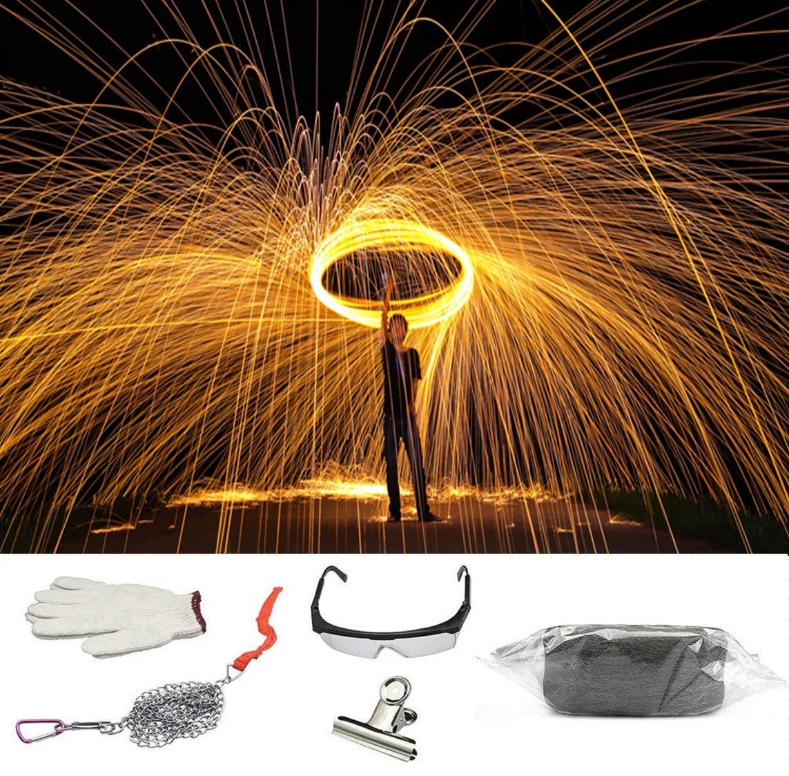 Photography props Steel wool shoot fireworks light painting graffiti Set