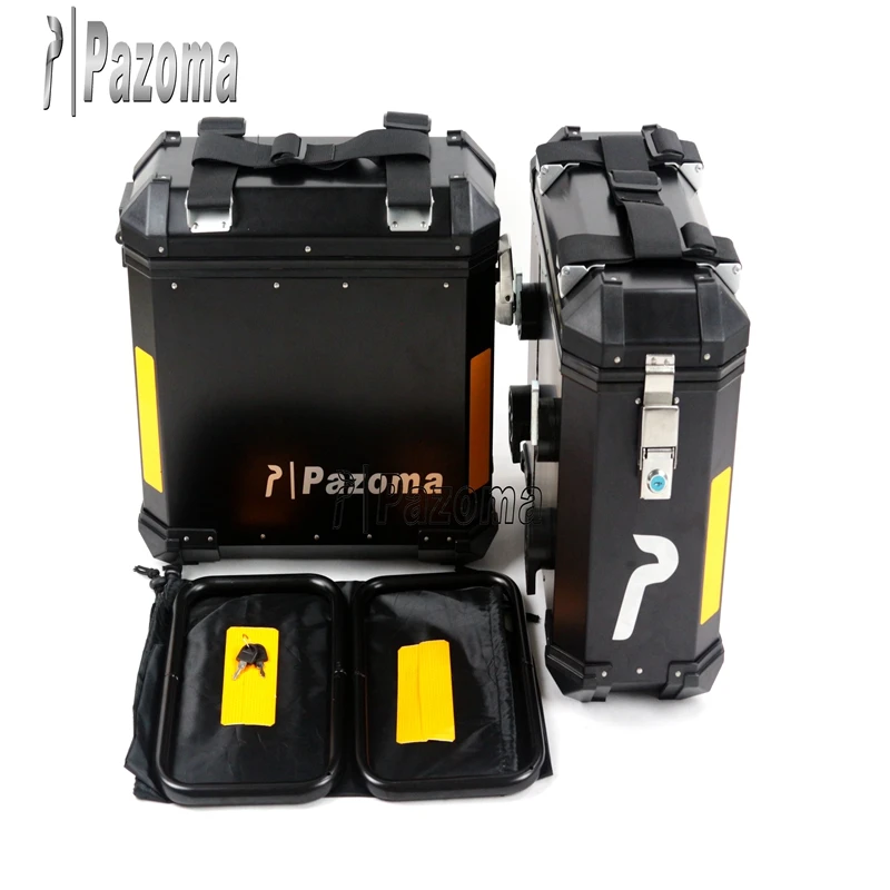 Лидер продаж алюминиевая черная боковая коробка для мотоцикла Pazoma высокого качества 46 см x 43 21