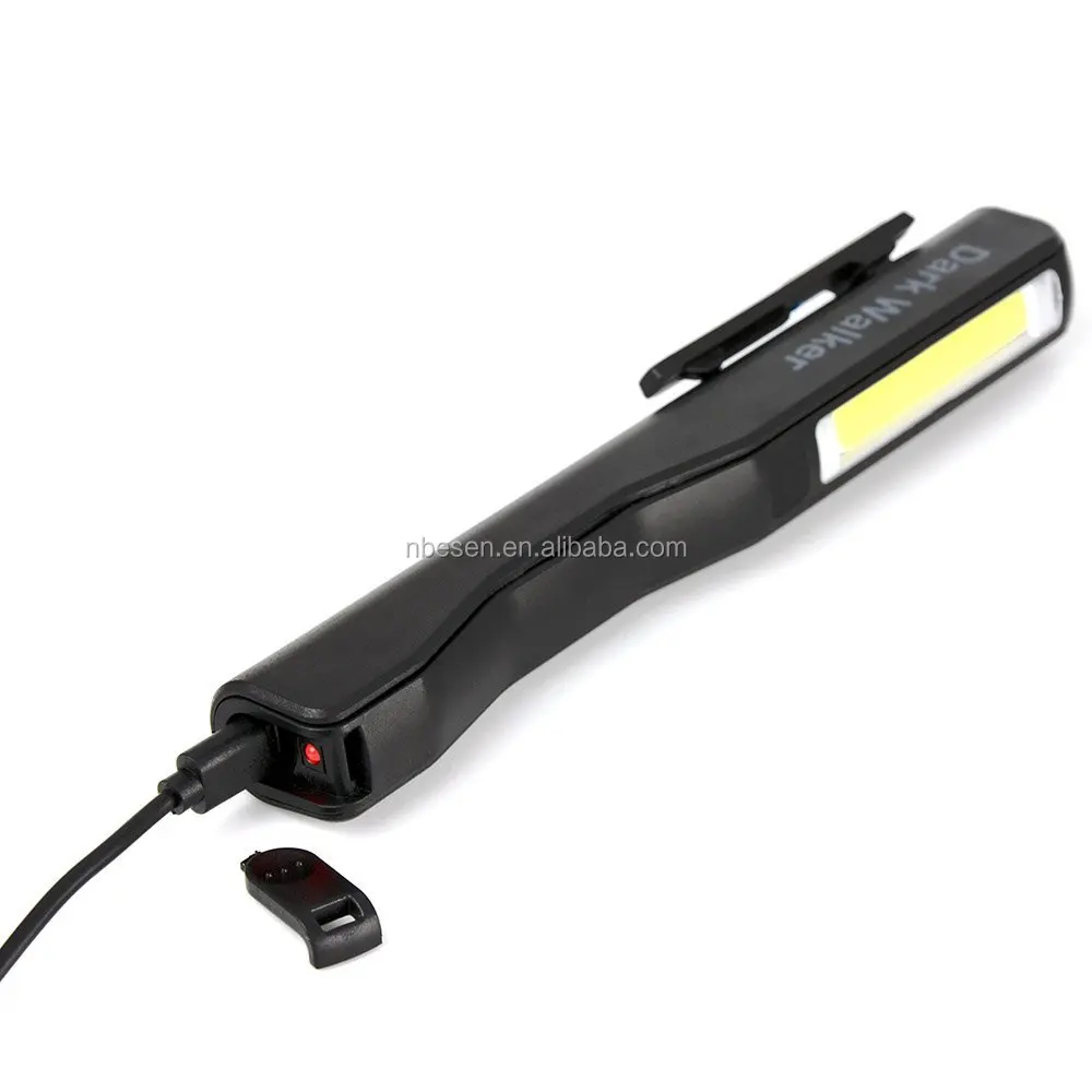 Популярный заряжаемый от USB Рабочий фонарик с зажимом COB LED карманная ручка