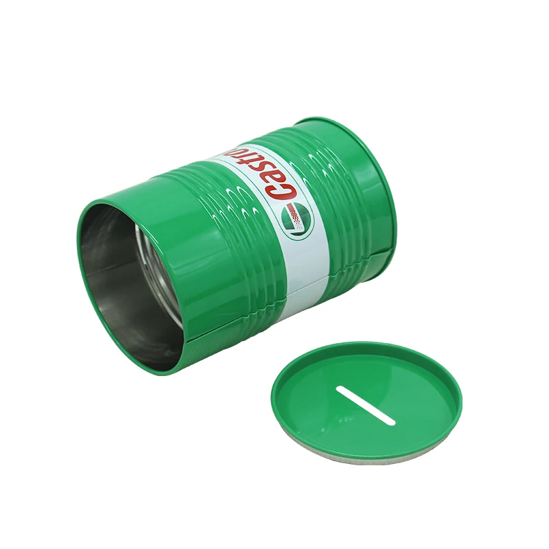custom metal tin cans round tin coin bank Metal Coin Bank money box gift packaging