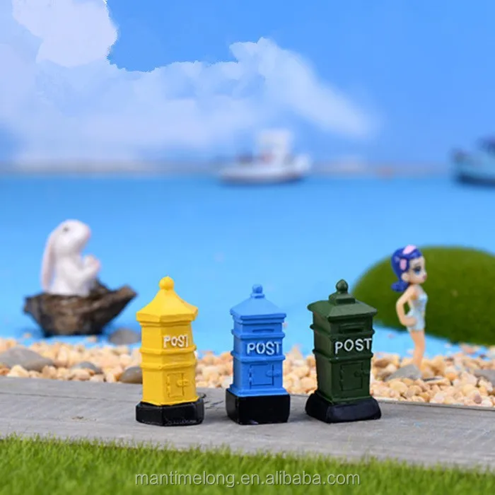 Micro moss nostalgic landscape resin ornaments small mailbox mailbox Europe retro craft ornaments