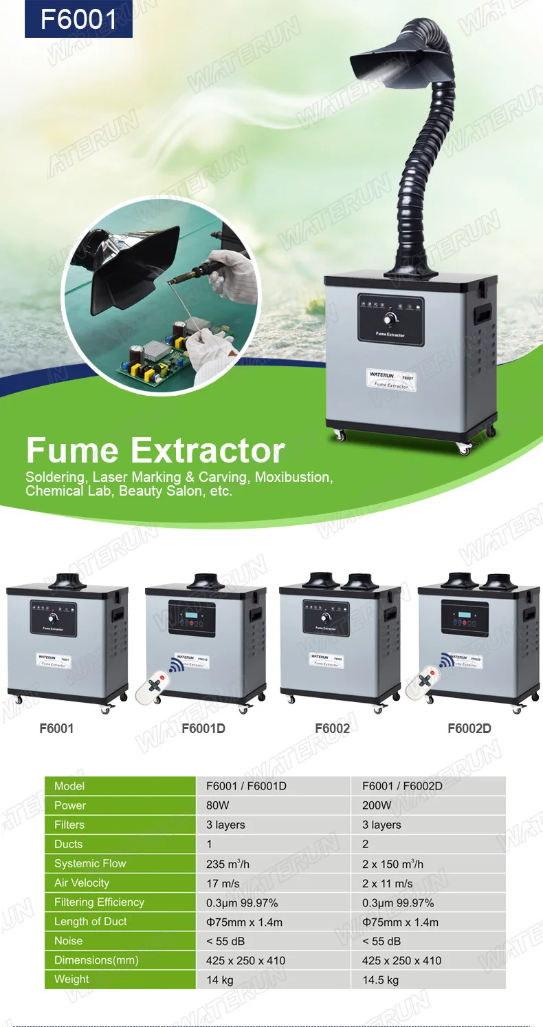 
Single arm portable industrial soldering fume extractor 