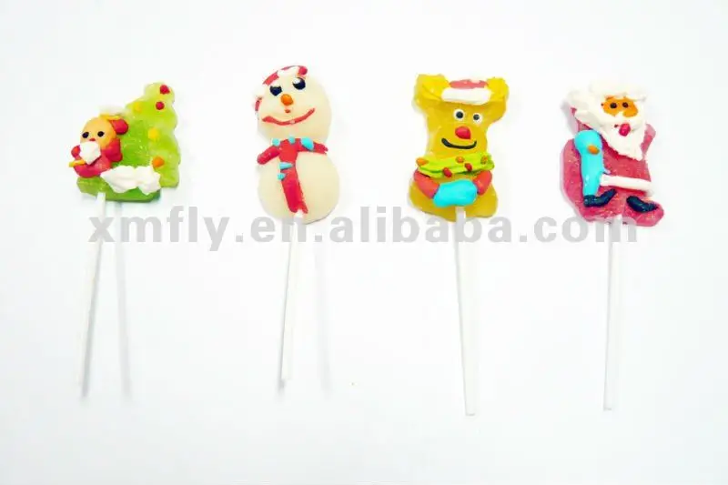 Individual Packing Marshmallow Christmas Jelly Lollipop Candy