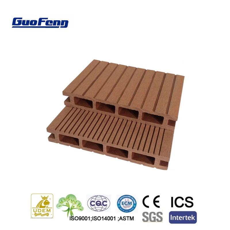 wood plastic composite hollow decking high quality  wpc outdoor  decking flooring