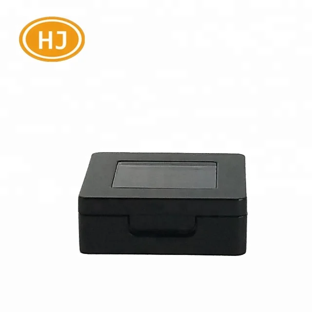 Empty cosmetic container single pan transparent window black eyeshadow palette case
