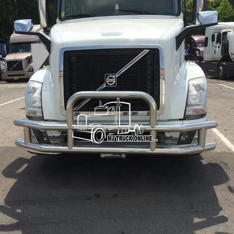 Latest Style Black Stainless Steel Deer Guard Tractor-trailer Front Bumper for Volvo Vnl Semi Big Truck Body Parts