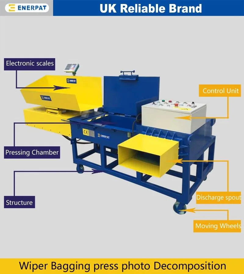 Enerpat UK Cotton Wiping Rags Compactor Machine Manufacturers/Small Cotton Bagging Press Machine