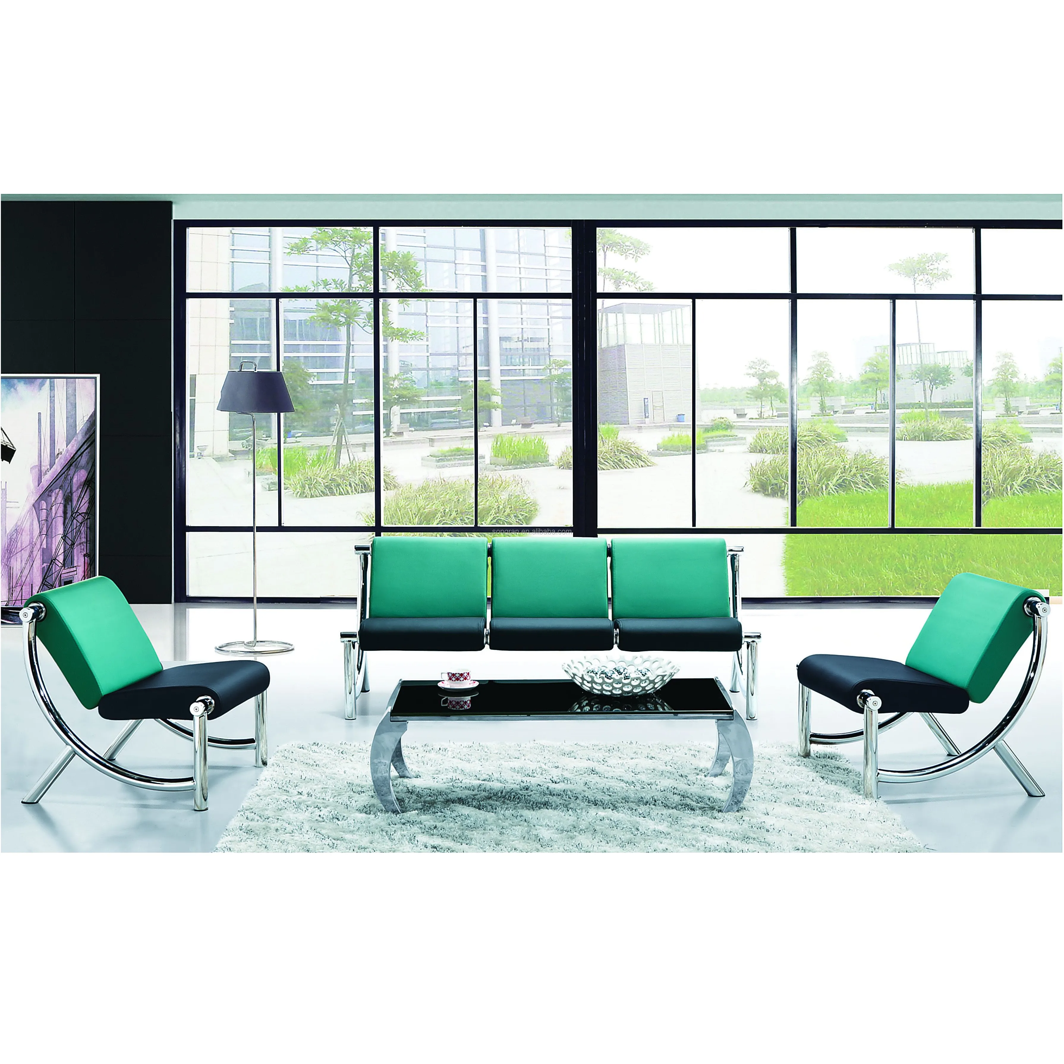 office sofa set waiting reception plain office sofa without arms living room steel chair office sofa synthetic leather