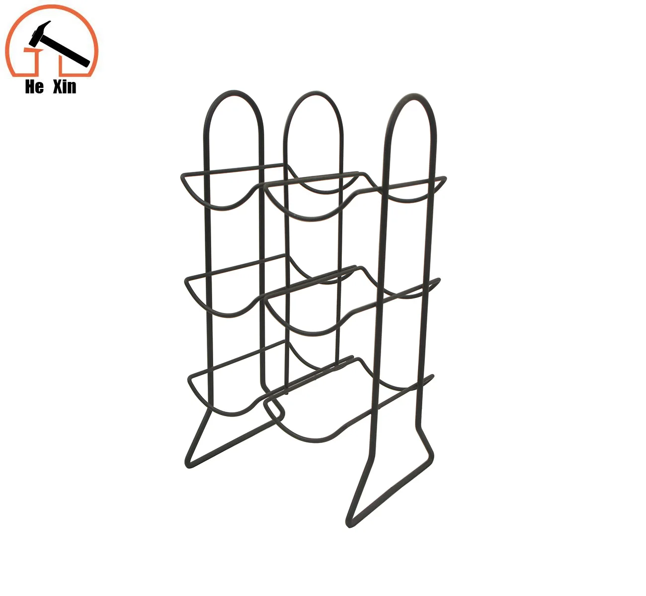 High quality 6 bottle iron wire black coating wine rack
