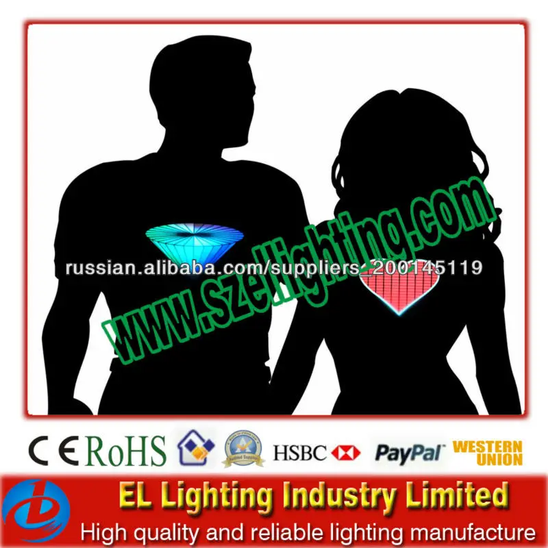 Звук и музыка активированного эль беспроводной майка