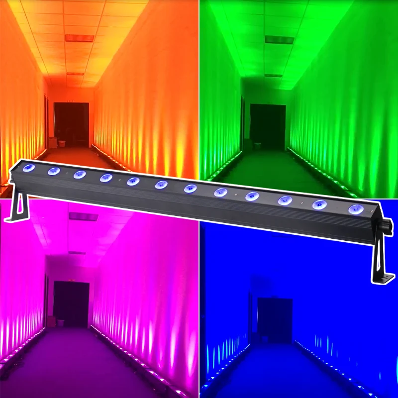 Sound active dmx 12pcs 3W 3in1 rgb led light bar wall wash bar light professional led wall washer light