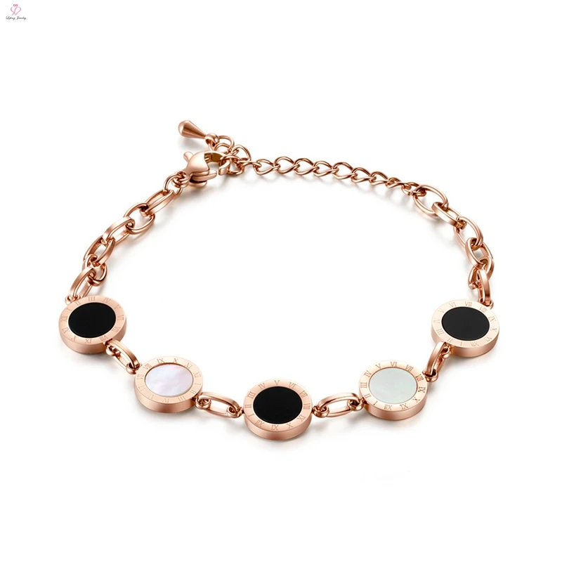 Dubai New Fashion Shell Girl Bangle Jewelry Rose Gold Ladies Bracelets