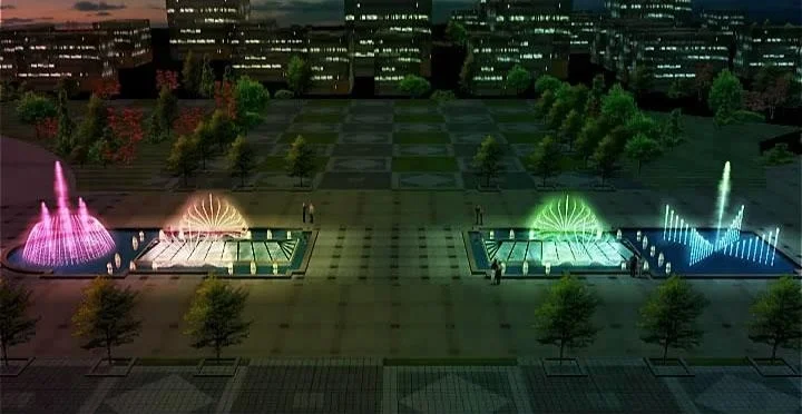 Magic faucet gushing water flow swimming pool waterfall water fountain