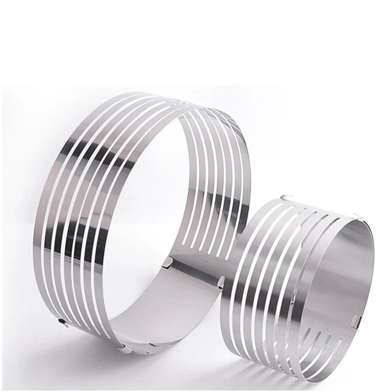 Food Grade Stainless Steel Adjustable Mousse Cake Ring Chiffon Sponge Cake 5 Layer Cake Slicer Leveler