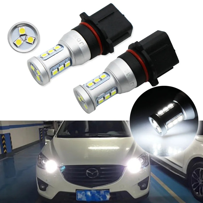 Авто P13W LED Canbus Error Free 12-SMD-3030 SH24W PSX26W светодиодные лампы для Mazda CX-5 дневные ходовые огни, 6000 К ксенон белый