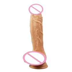 Liquid Silicone Dildo Artificial Vibrating Realistic Penis Mushroom Head Horse Dildo With Suction Cup Sex Toys for Couple