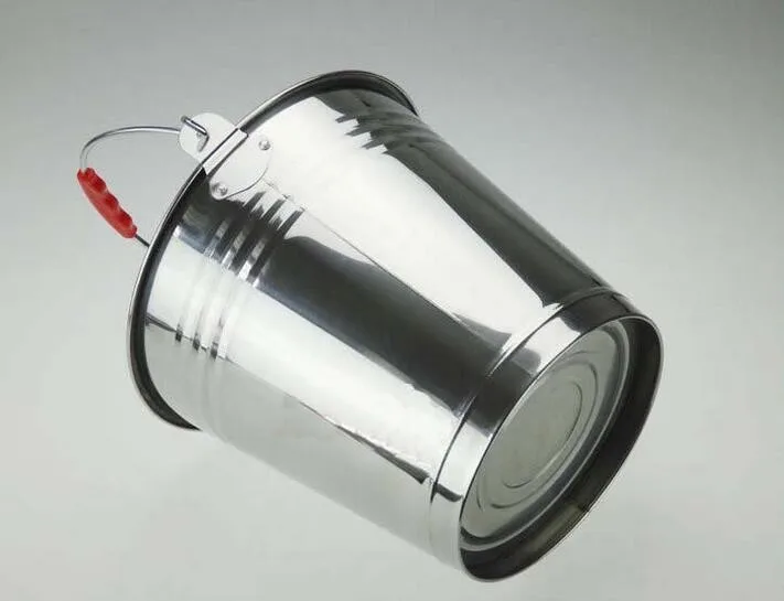 Металлическое ведро из нержавеющей стали 8L 201 прочное для воды с ручкой