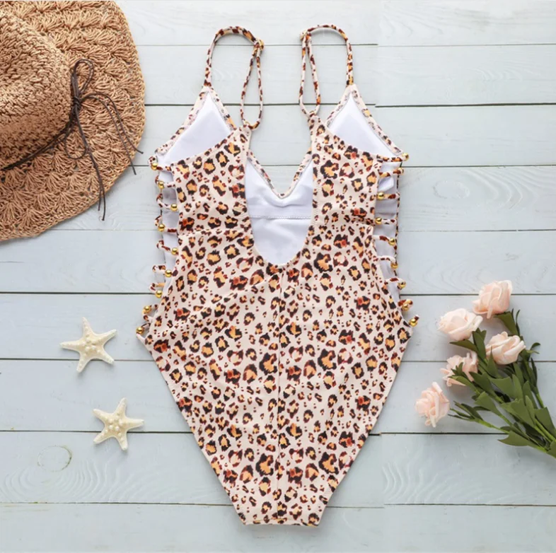 
Manufacturer Custom Swimsuit 1 Piece Leopard Print Bikini 