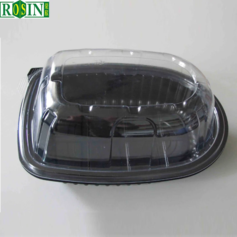 Customize Takeaway Disposable Food Container Transparent Lid Disposable Plastic Roast Chicken Container