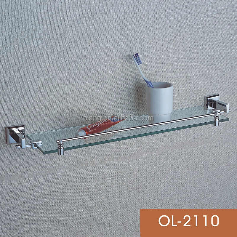 shower room metal and glass shelving brackets OL-2110
