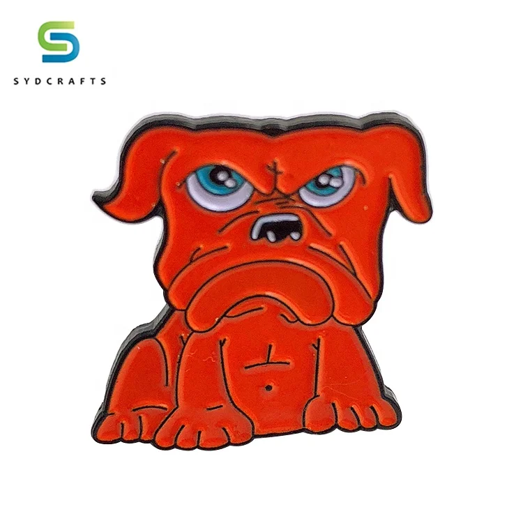 Custom Free Sample Glitter Metal Enamel Cartoon Crazy Pizza Hut Pin Badge