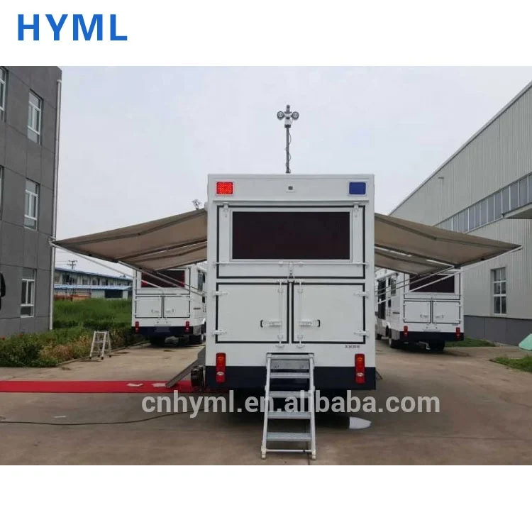 
Telescopic Lighting camera mast mounted on The police anti-riot vehicle 