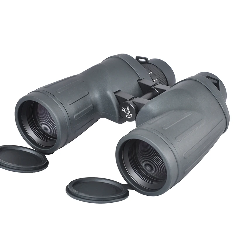 binoculars with a 10x50 magnification, a rangefinder, and a night vision scope.