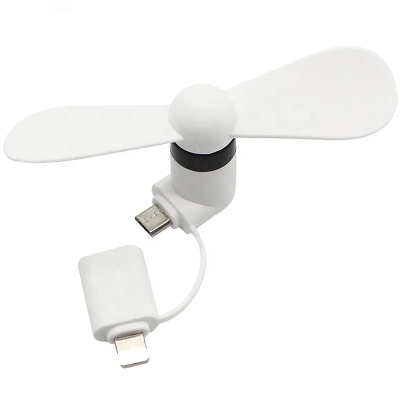 2 in 1 Portable Mini Micro USB Mobile phone computer Fan for iPhone & Android