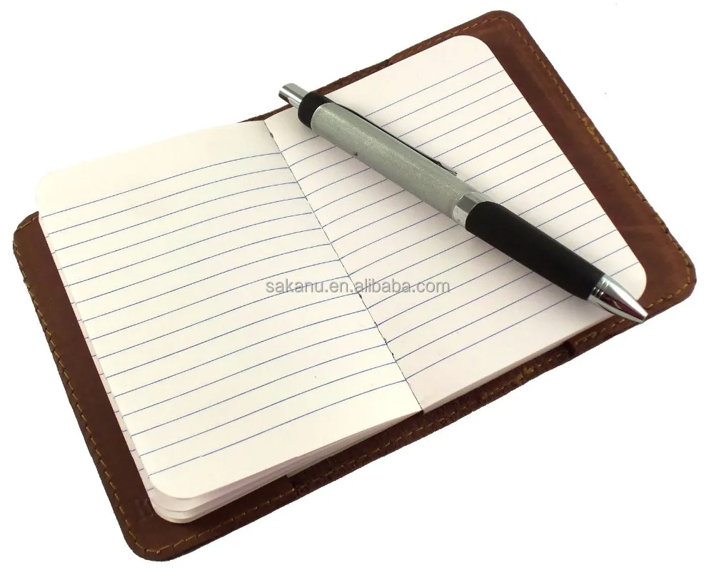 genuine leather cover mini composition book 80 sheets softcover notebook