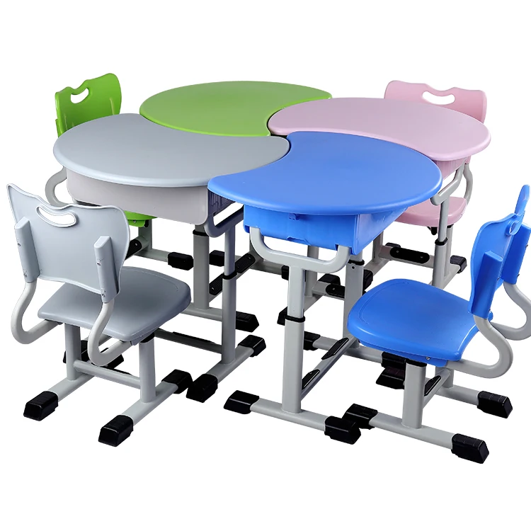 
Flower Kindergarten furniture sets/ preschool moving adjustable high quality desk chairs for Kids 