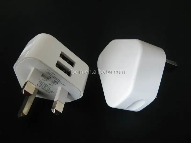Factory price 5V 1A/2A UK plug USB wall adapter portable mobile phone charger  with CE/RHoS/FCC certification for iphone