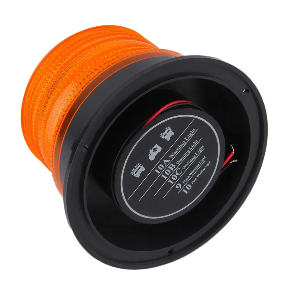 Yellow or Amber Revolving LED Emergency Vehicle Magnetic Mount Strobe and Rotating Light Beacon Pattern